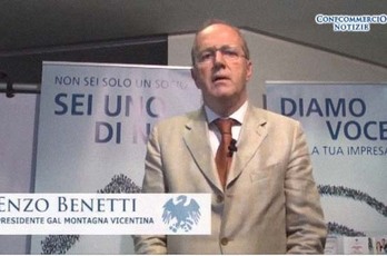 Enzo Benetti, presidente del Gal Montagna Vicentina, durante l'intervista