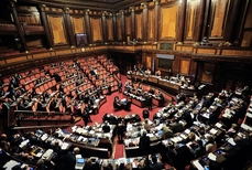 L'aula del Senato durante una seduta